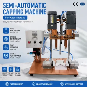Semi-Automatic High-Speed Bottle Capping Machine with Adjustable Torque for Cosmetic, Food and Beverage Lines