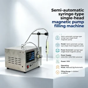 Semi-Automatic Magnetic Pump Liquid Filler Benchtop Electromagnetic Pump High-Precision Filling for Industrial Use