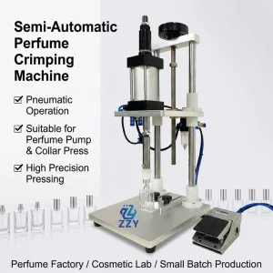 Semi-Automatic Screw Press Capping and Sealing Machine for Aluminum Perfume Bottles and Cosmetic Containers