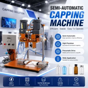 Semi-Automatic Stainless Steel Bottle Capping Machine for Beverage and Cosmetic Bottling Lines