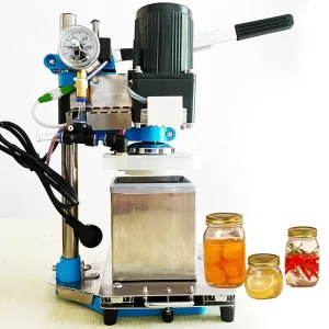 Semi-Automatic Twist-Off Metal Cap Vacuum Capping Machine for Glass Jars and Plastic Bottles