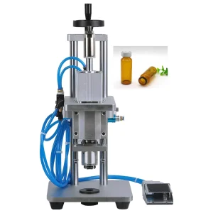 Semi automatic Pneumatic Bottle Capping Machine for Alcohol Wine & Glass Plastic Bottles with Pump