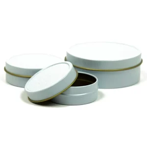 Shallow Round Metal Tin Can