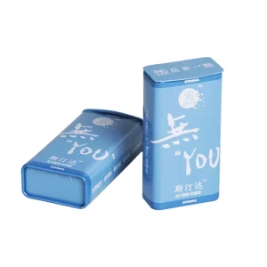Shrink Wrapped Airtight Tin Can Sugar Free Mints and Peppermint Chew Gum Hinged Metal Cans
