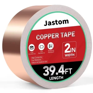 Silicone Adhesive Copper Foil Tape, Heat-Resistant and Conductive, 0.05-0.15mm Thickness for Masking