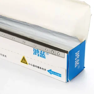 Silver Aluminium Foil Roll with Metallic Cutter 8011 Soft Kitchen Aluminum Paper Tinfoil