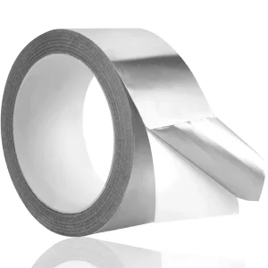 Silver Aluminum Foil Tape for Sealing, Patching, Moisture Barriers, Air Ducts, Foam Sheathing Boards, Insulation, and Metal Repair