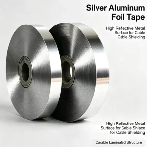 Silver Aluminum PET Mylar Tape Single Double Sided EMI Shielding Composite Foil Roll Communication Wire Cable 300m Soft Plain
