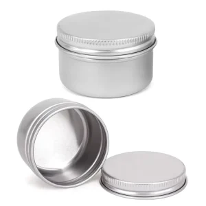 Silver Black Metal Cosmetic Tin Can Laser Logo Aluminum Cream Jar for Personal Care Industrial Use