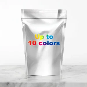 Silver Metalized Aluminum Foil Stand-Up Pouch Multi-Color Blank Resealable Zipper Bag for Snack, Tea, Coffee, and Dry Food Storage
