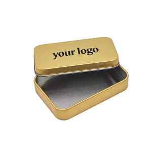 Silver Rectangular Hinged Tinplate Case with Clear Lid and Window
