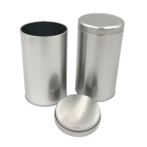 Silver Round Airtight Tins Inner Lid Metal Can Round Tin Box