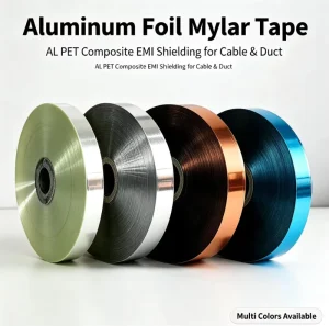 Silver Soft Aluminum PET Mylar Composite Foil Roll, 300m, Single or Double Sided, EMI Shielding for Communication Wires and Cables