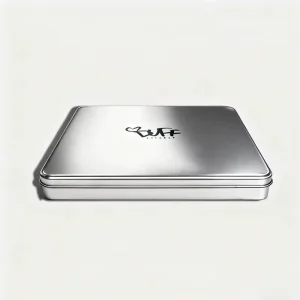 Silver Square Rounded Corner Tinplate Box Airtight Metal Storage Container for Food Gift Candy Cookie Packaging