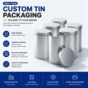 Silver Tea Tin Canister With Airtight Double Lids 20 Oz Small Round Kitchen Tin Can Box for Loose Tea Coffee Candy Herbs Spices