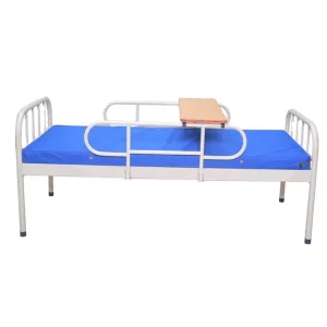 Simple Flat Plain Metal Hospital Bed with Dinner Table for Patient