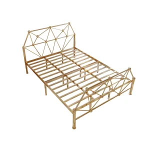 Simple Light Luxury Creative Iron Bed Modern Minimalist Design Eco Friendly Disassembly Single Double School Bedroom Hospital