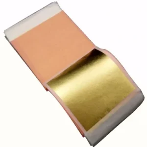 Since Manufacturer Transfer Gold Leaf Foil 23.75K 22K 18K 12K Size 8X8CM 25 Leaevs Per Booklet for Gilding and Decoration