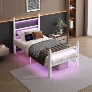 Single Metal Bed Frame Without Mattress Iron Bed For Furniture