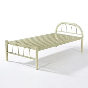 Single Modern Metal Round Tube Keel Dormitory Bed Frame Shantai Ming OBR B 63 for Bedroom Apartment Rental House 0.9×1.9m