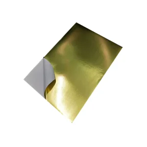 Single-Sided Pressure-Sensitive Gold Foil Paper on Polyester Waterproof Acrylic Adhesive Rolls for Masking