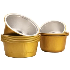 Single use Aluminum Foil Baking Cups with Lids Mini Capsule Ice Cream Butter Easy Tear Sealed Foil Cups Containers Soup Bowls