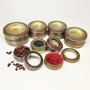 Small Empty Custom Tinplate Saffron Packaging Box, 1-5g, for Food or Candy