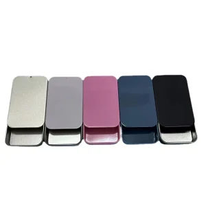 Small Frosted Tinplate Earphone Accessories Storage Box with Sliding Cover