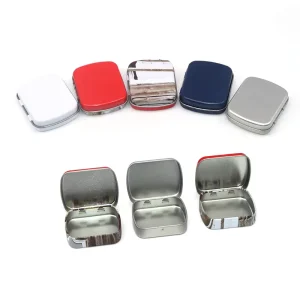 Small Hinged Metal Tin Cases for Mint, Cards, Sewing Kits, Keys, Watches, USB Drives, Herbs, Seeds, or Candles