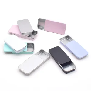 Small Metal Tinplate Sliding Box for Mints, Candy, and Solid Perfume Custom Printed