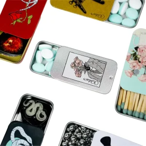 Small Mini Metal Sliding Can Box Suitable for Soap Solid Perfume and Candy Cans with a Sliding Lid Top