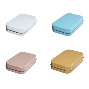 Small Rectangular Black Custom Metal Tin Chocolate Box Mint Tin Box Packaging With Hinged Lid for Candy