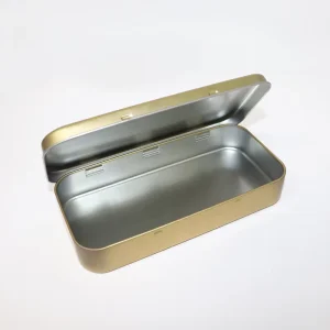 Small Rectangular Hinged Metal Mint Candy Tin Box