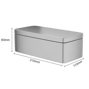 Small Rectangular Metal Box for Tea Bags and Biscuit Storage