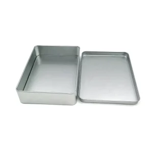 Small Rectangular Metal Gift Box Empty Thin Playing Cards Tin Container Food-Grade Candy Biscuit Tin