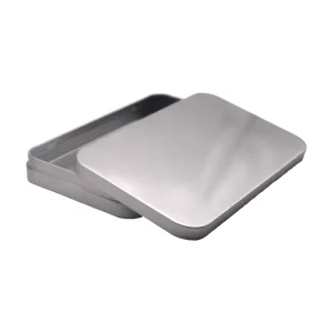 Small Rectangular Metal Tin Box for Playing Cards, Cigarettes, and Gifts