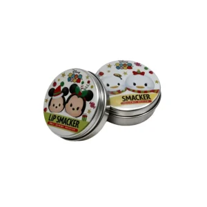 Small Round Cosmetic Tinplate Box with Custom Logo and Screw Cap