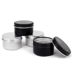 Small Round Matte Black Aluminum Tins with Custom Printing for Soap, Lipstick, and Cosmetics