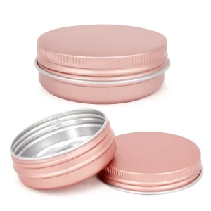 Small Round Screw-Top Aluminum Jar Empty Metal Tin Box Portable Sealed Container for Cosmetics