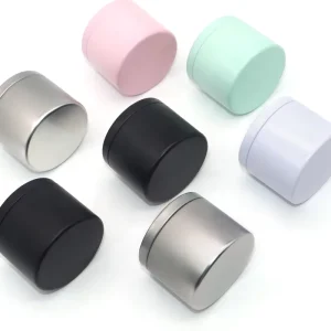 Small Round Silver Tinplate Metal Tin Box with Clear PVC Window Lid 100ml Capacity for Food Gift Storage
