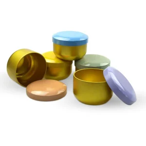 Small Round Tin Plate Saffron Coffee Spice Tea Can for Milk and Chewing Gum