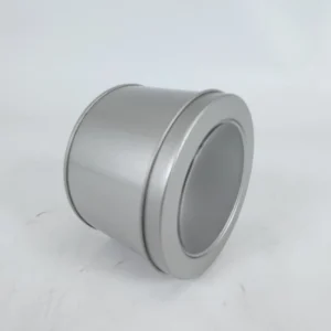 Small Round Tinplate Can Protective Metal Container with Transparent Lid for USB Drive Earphone Electronic Tools
