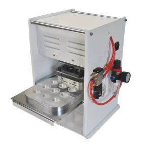 Small Semi Automatic 9 Cavity Aluminum Foil Coffee Capsule Stainless Steel Heat Sealing Machine