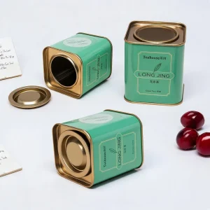 Small Square Coffee Bean and Tea Tin Box