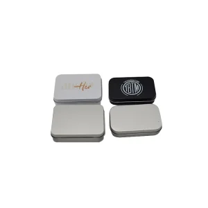 Small Square Tinplate Child-resistant Custom Printing Hinged Tin Box for Candy and Snacks