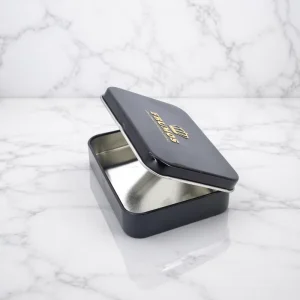 Small Tinplate Metal Tin Box Hinged Lid for Candy Sweets Mints Custom Brand Craft Candle Stickers Packaging Recycled Custom