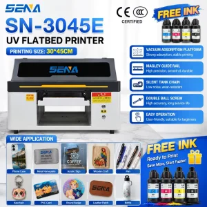 Small UV Flatbed Inkjet Printer for Phone Case Glass Wood Metal Sticker Transfer Bottle Rotary Cylinder Digital Printing Machine