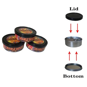Smell Proof 3.5g Tinplate Recyclable Self Sealing Airtight Round Metal Jar for Dry Flowers