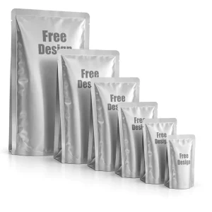 Smell-Proof Metallized Flat Foil Pouch Tear Notch Snack Nuts Powder Storage Moisture Barrier Custom Logo Print