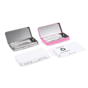 Smell-Proof Rectangular Black Hinged-Lid Gift Candy Mint Packaging Recyclable Food Storage Metal Tin Box